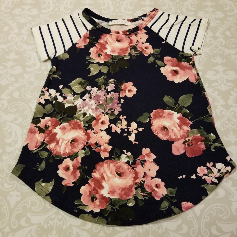 Kids Floral Baseball Tee Lularoe inspired